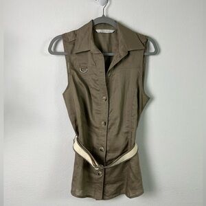 Zara Basics Sleeveless Belted Top